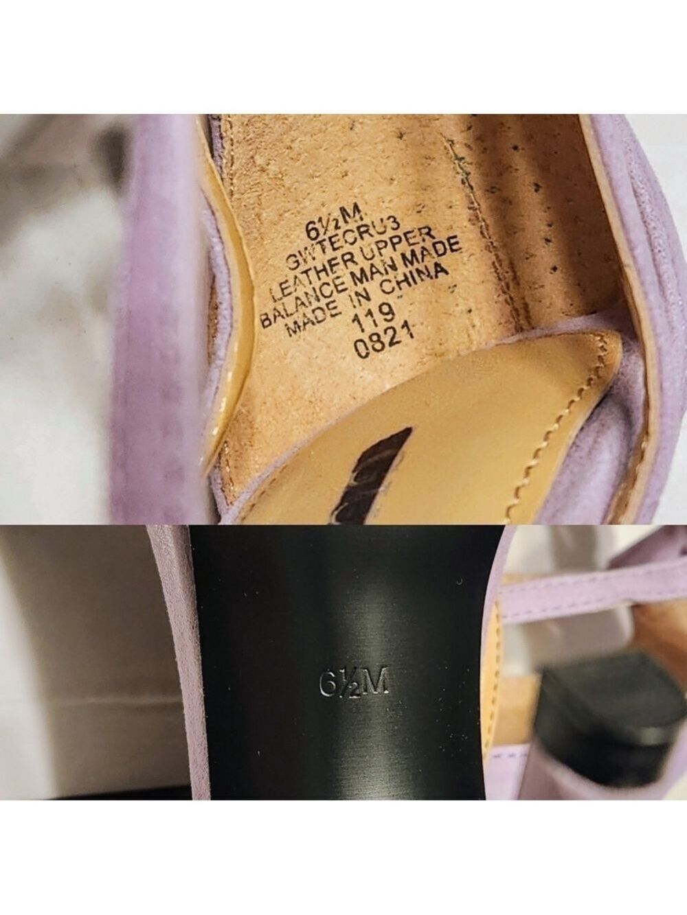 Guess Purple Suede Ankle Strap Stiletto Sandals 6.5 - Picture 9 of 12